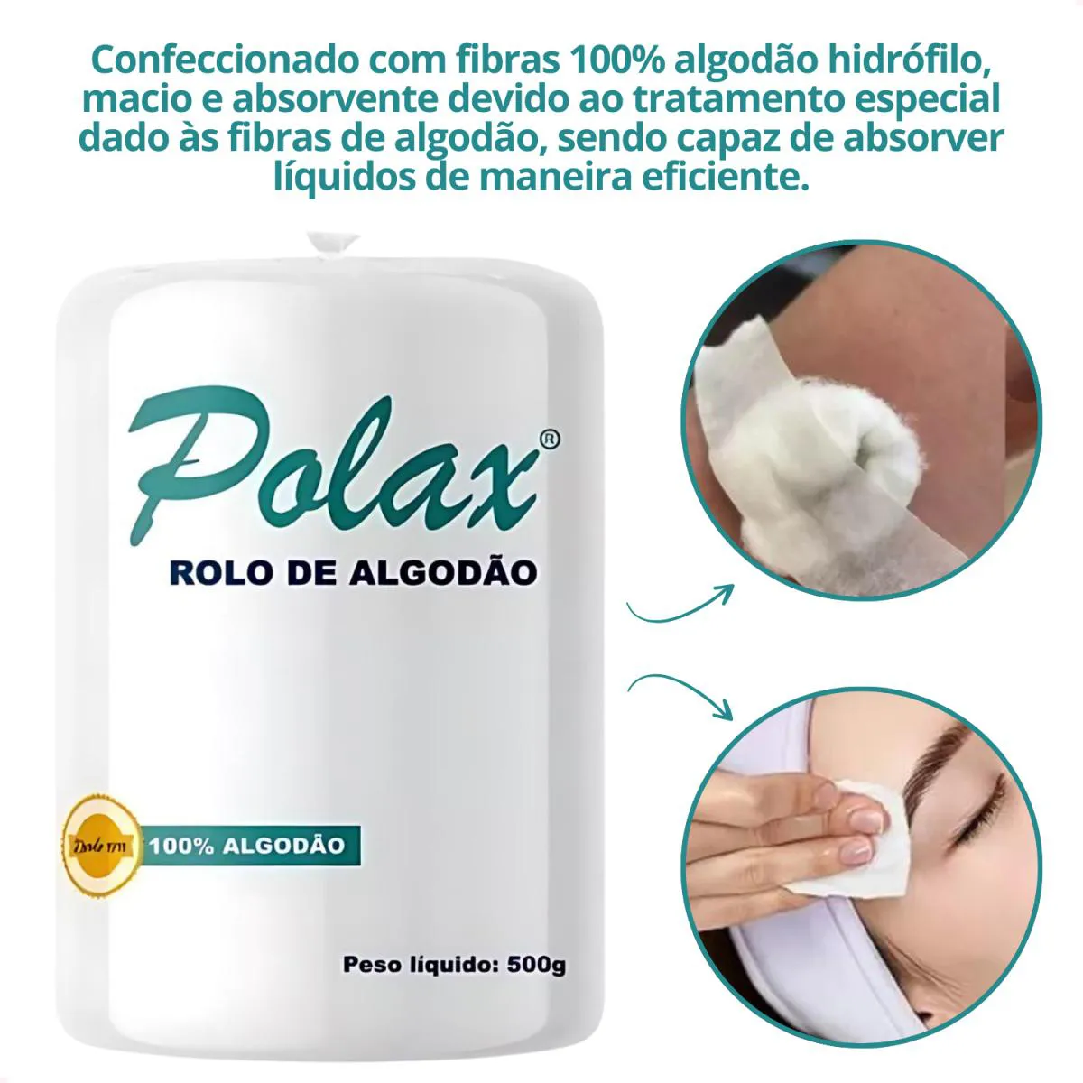 Algodão hidrófilo 500g não estéril