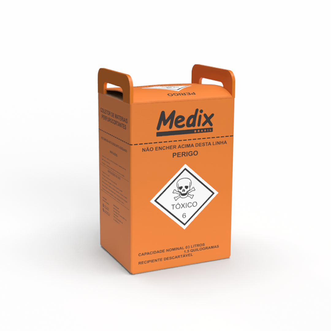COLETOR PERFURO-CORTANTE QUIMICO 13 LTS